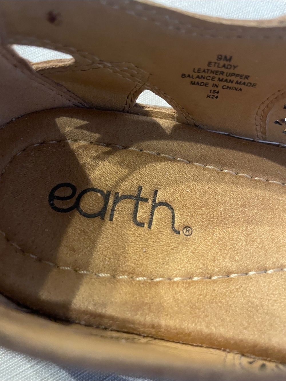 Earth Brown Laser-Cut Mary Jane Flats - Picture 2 of 11